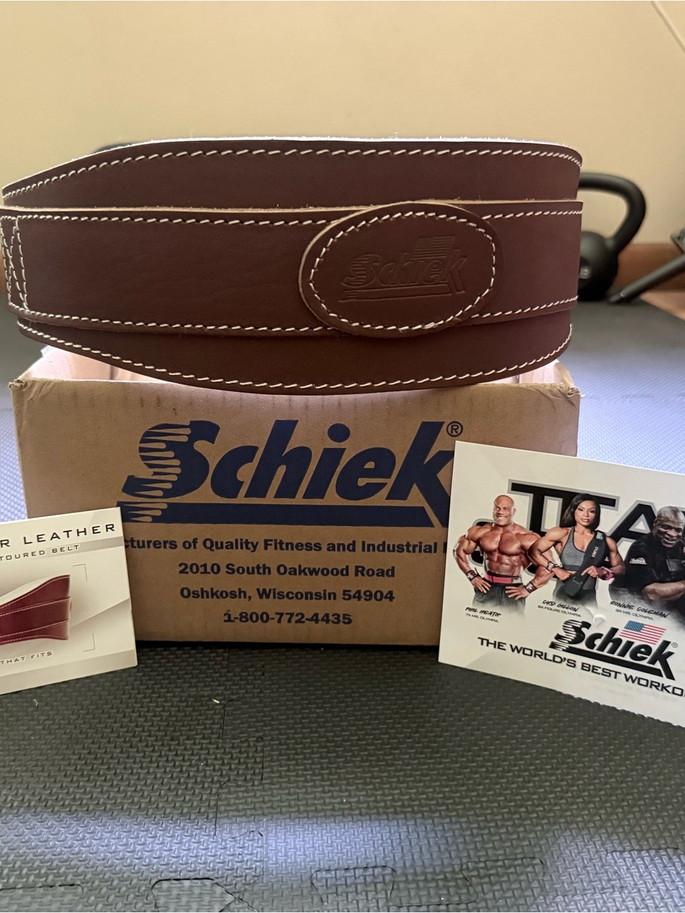 Women's Brown weightlifting belt — Classic Chestnut Finish made by Schiek